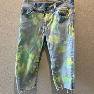 Wax Jean 'Butt I Love You' Push-Up High-Rise 3 Button Skinny Jean Capri Sz 11